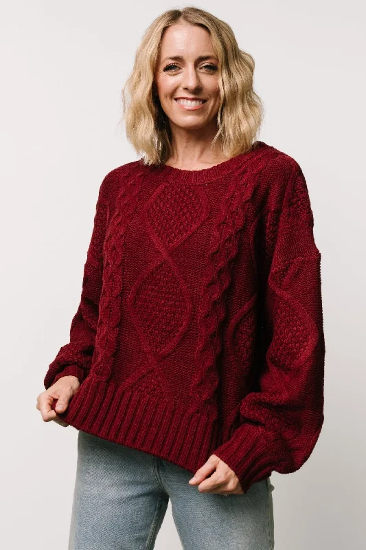 Anthony Knit Sweater | Wine