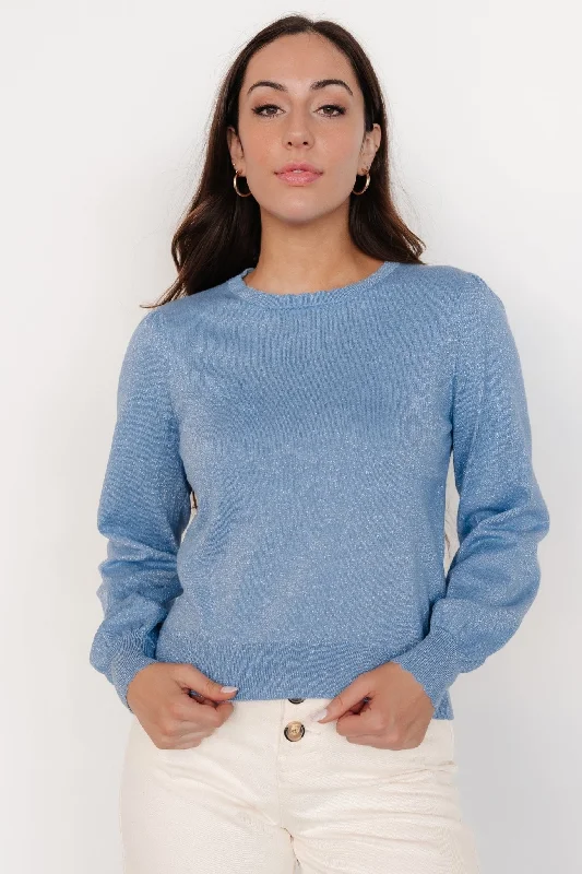 Benson Shimmer Sweater Top | Blue