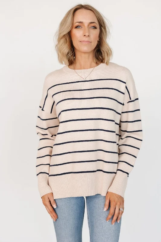 Colmar Striped Sweater | Cream + Navy