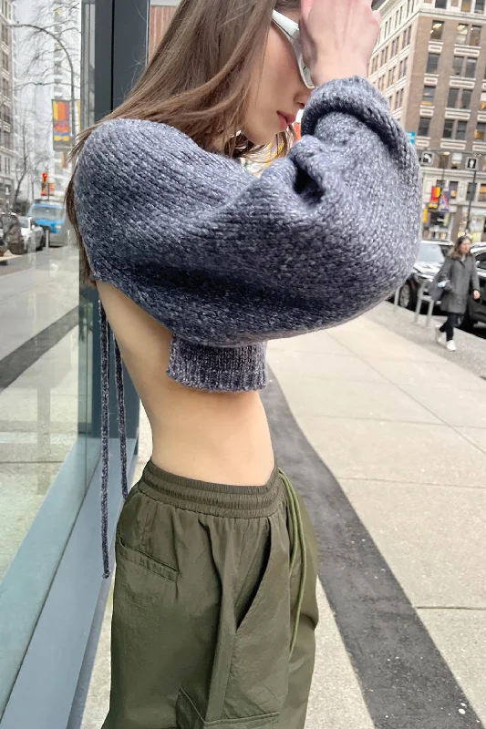 CROPPED OPEN BACK SWEATER