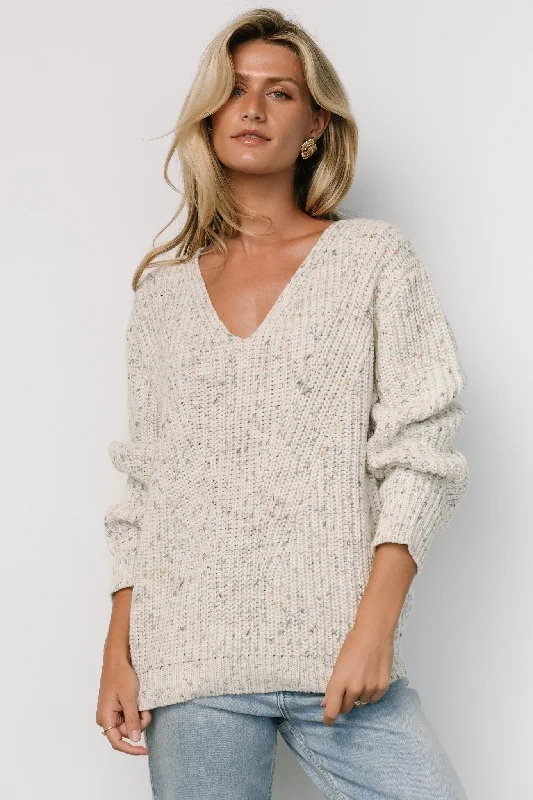 Rosie Knit Sweater | Ivory + Blue Multi