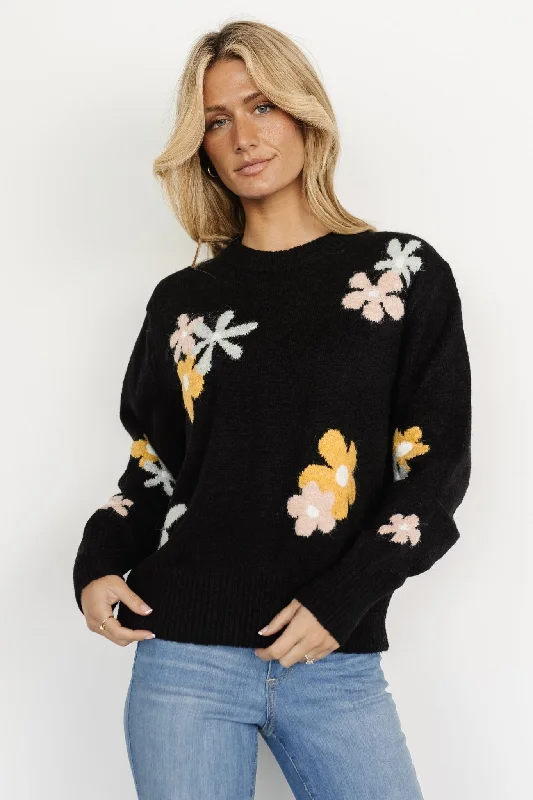 Roxy Sweater | Black Flower