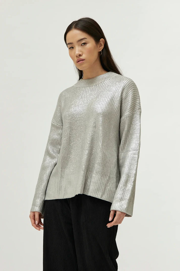 Silver Metallic Sweater