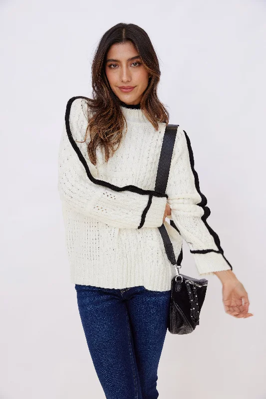 Tia Contrast Stitch Sweater