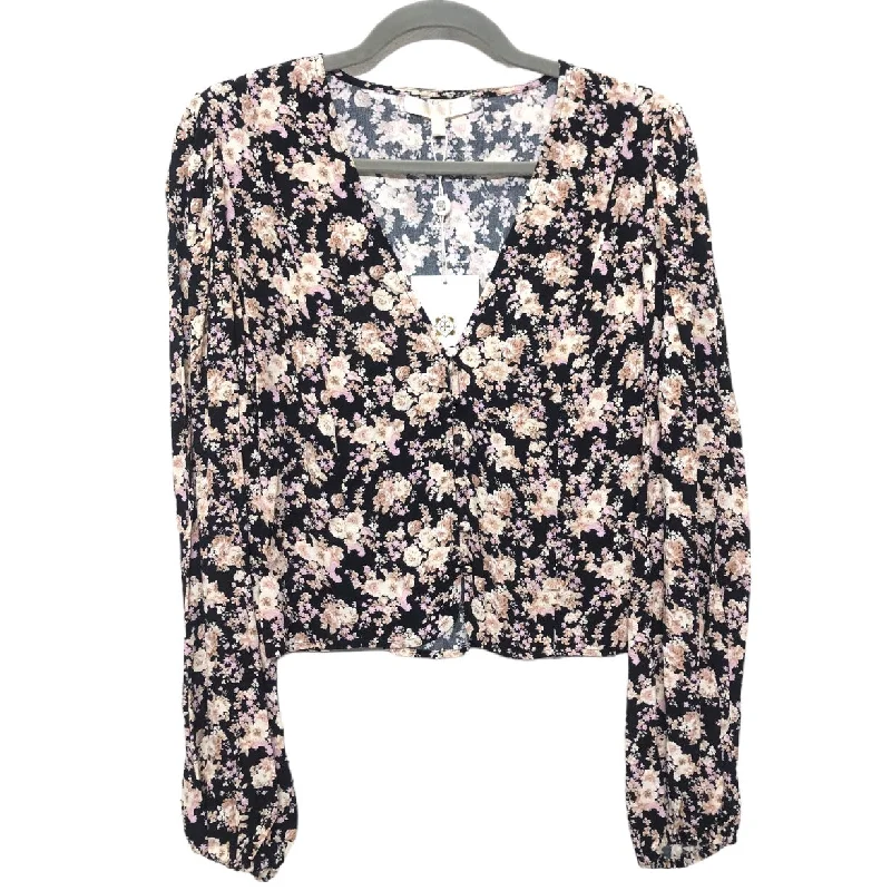 Black & Cream Top Long Sleeve Wayf, Size M