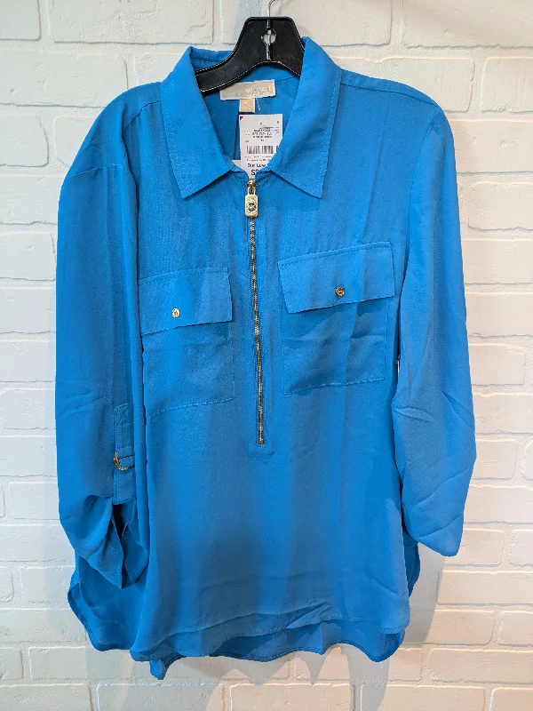 Blue Top Long Sleeve Michael By Michael Kors, Size Xl