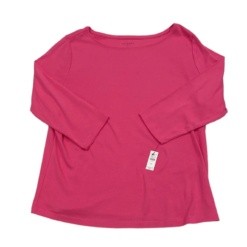 Pink Top Long Sleeve Basic Talbots, Size 2x