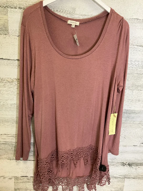 Pink Top Long Sleeve Clothes Mentor, Size 2x