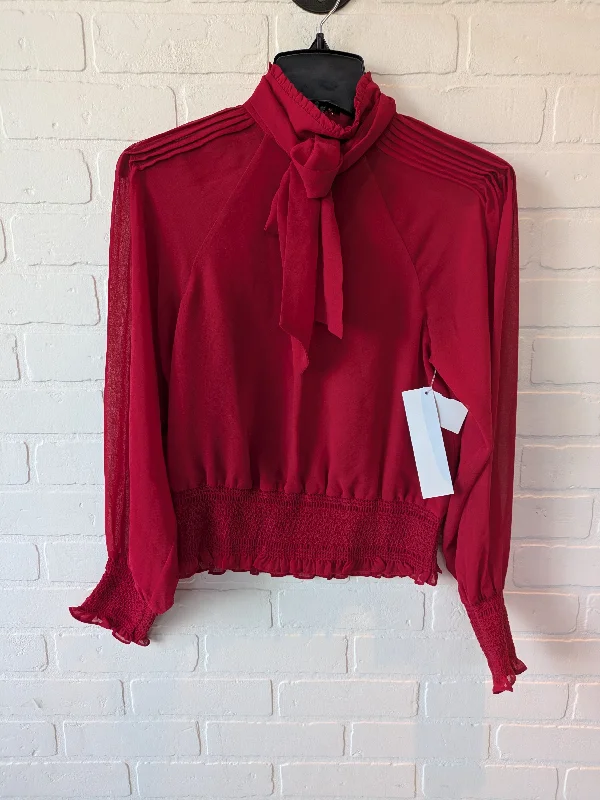 Red Top Long Sleeve Bebe, Size Xs