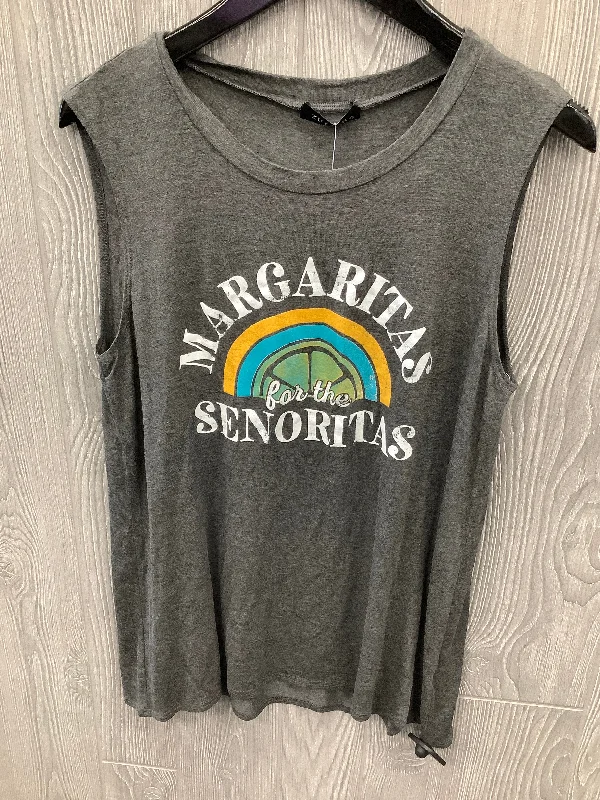 Tank Top By Clothes Mentor In Grey, Size: M