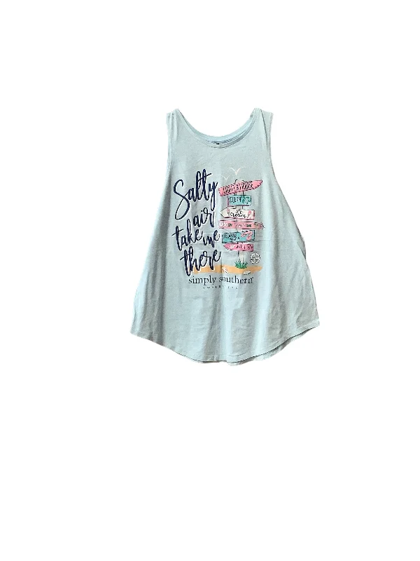 Tank Top By Simply Southern In Blue, Size: L