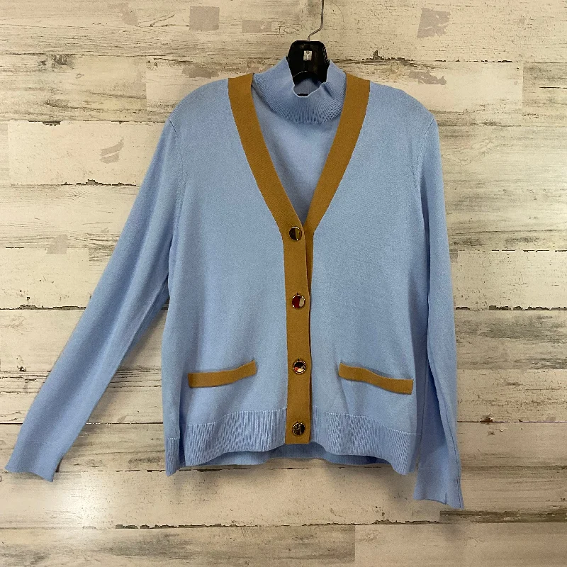 Top 2pc Long Sleeve By Ann Taylor In Blue, Size: L