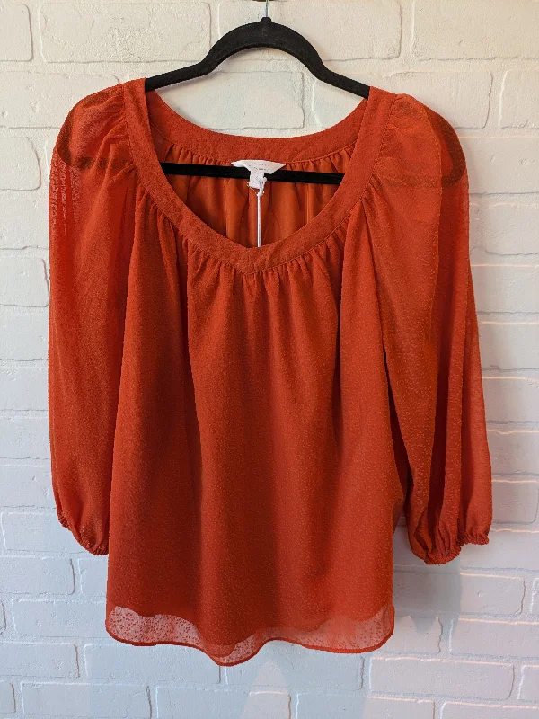 Top 3/4 Sleeve By Lc Lauren Conrad In Orange, Size: S