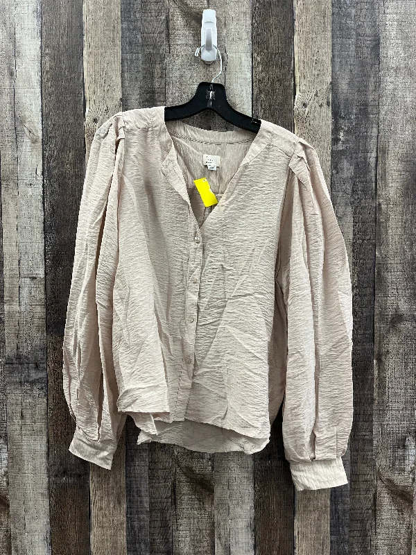 Top Long Sleeve By A New Day In Tan, Size: M