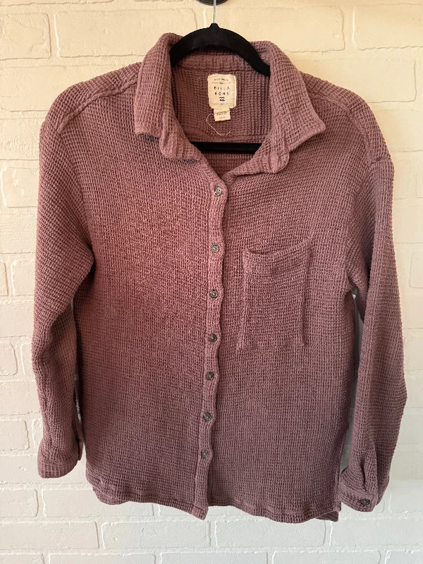 Top Long Sleeve By Billabong In Brown, Size: S