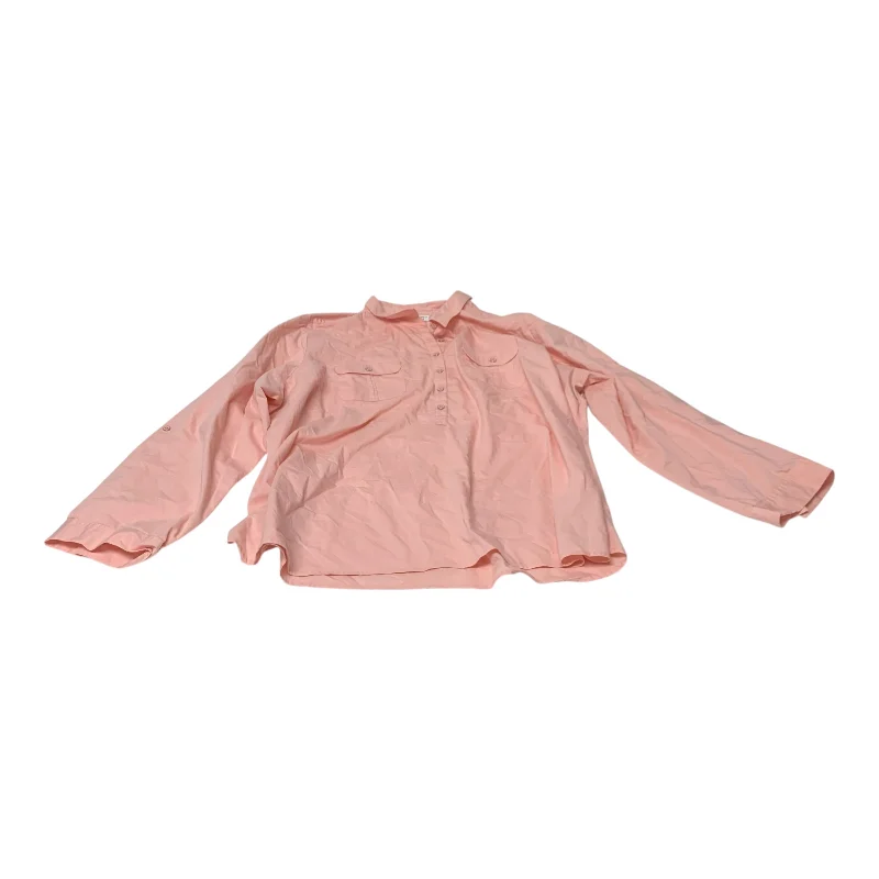 Top Long Sleeve By Cato In Pink, Size: 3x