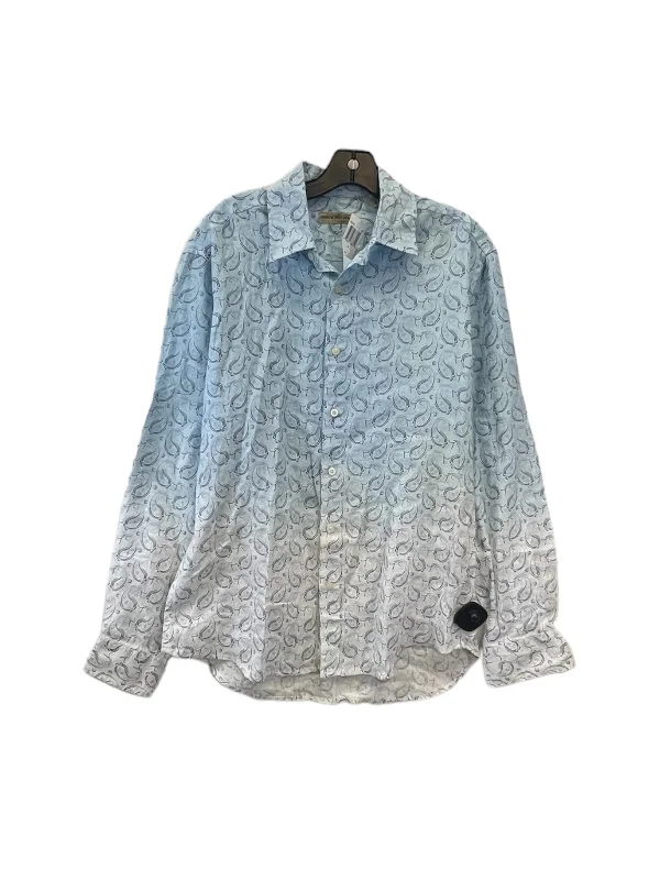 Top Long Sleeve By Clothes Mentor In Blue & White, Size: M