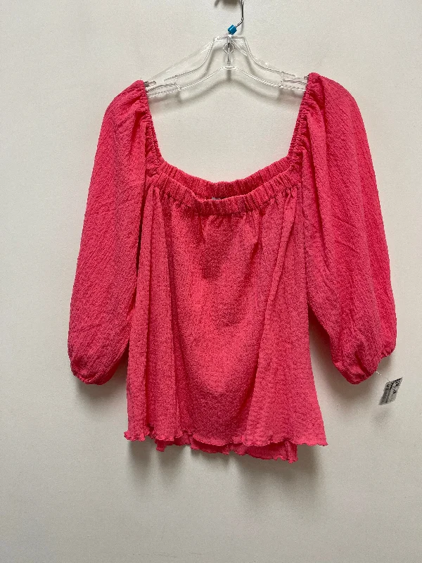 Top Long Sleeve By Clothes Mentor In Pink, Size: M