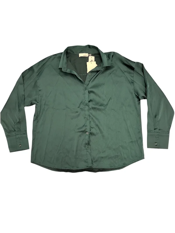 Top Long Sleeve By Cmc In Green, Size: M