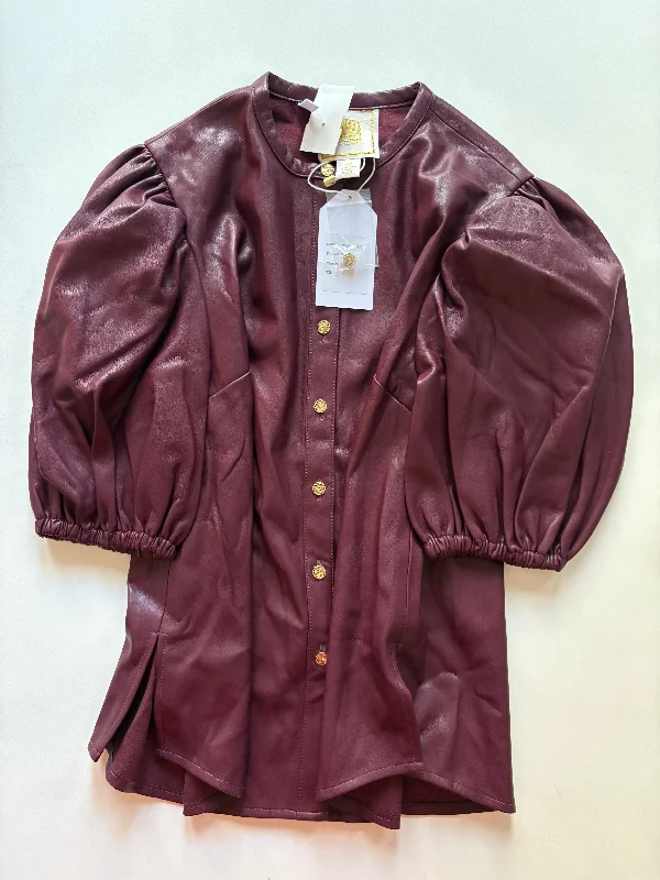 Top Long Sleeve By Emily Mcarthy In Maroon, Size: Xs