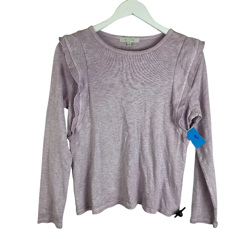 Top Long Sleeve By Eri + Ali In Purple, Size: S