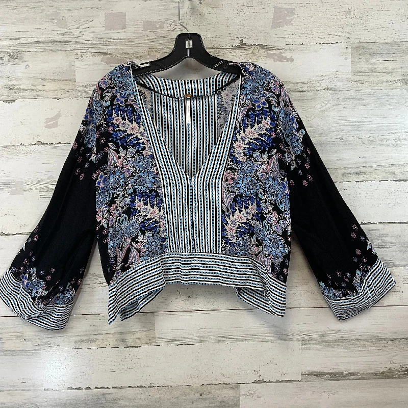 Top Long Sleeve By Free People In Black & Blue, Size: S