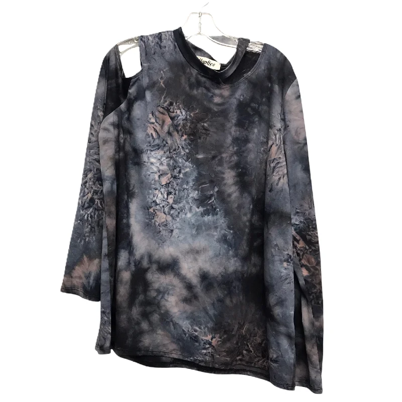 Top Long Sleeve By Haptics In Tie Dye Print, Size: 1x