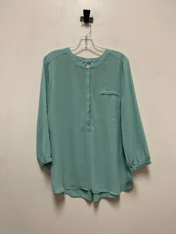 Top Long Sleeve By Jm Collections In Green, Size: L