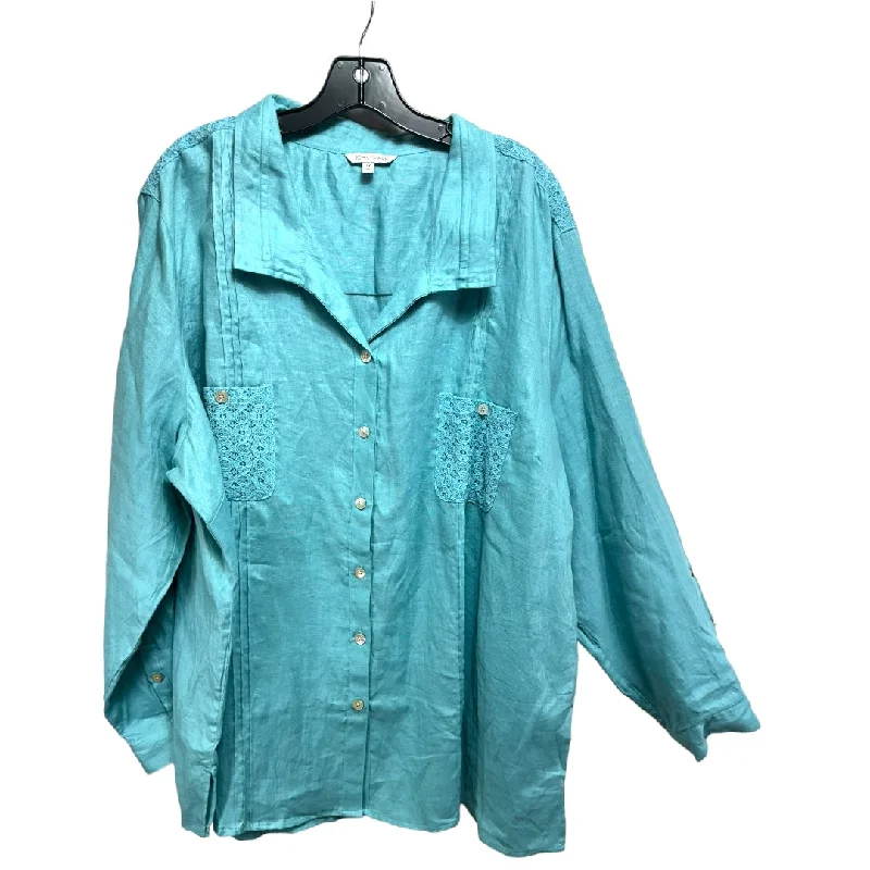 Top Long Sleeve By John Mark In Blue, Size: 3x