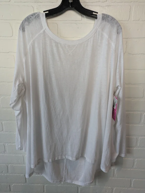 Top Long Sleeve By Lane Bryant In White, Size: 3x