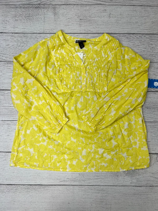 Top Long Sleeve By Lane Bryant In Yellow, Size: 3x