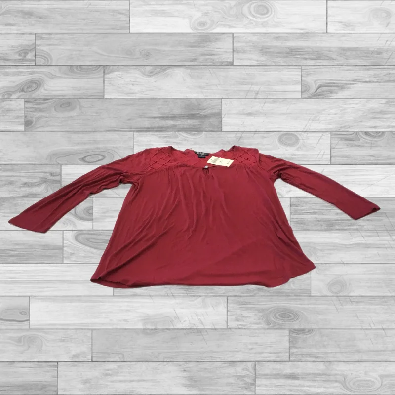 Top Long Sleeve By Lucky Brand In Red, Size: M