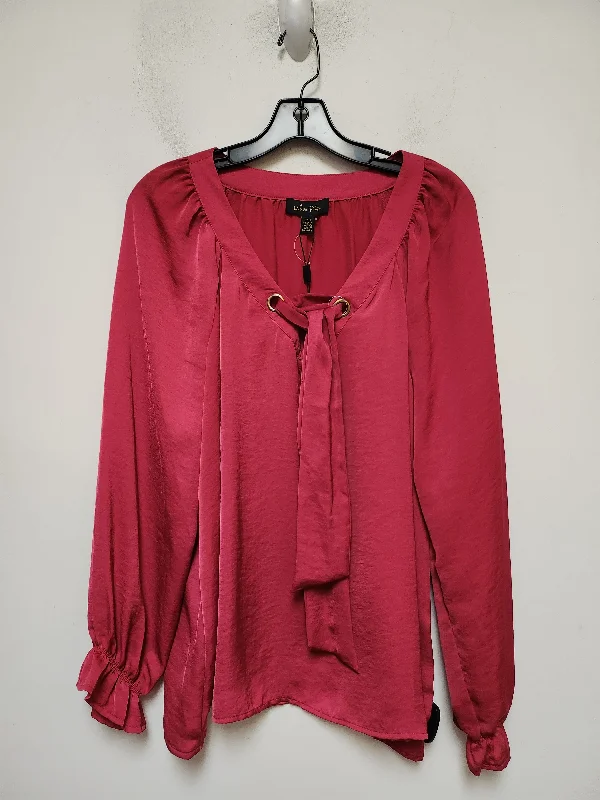 Top Long Sleeve By Melissa Paige In Pink, Size: L