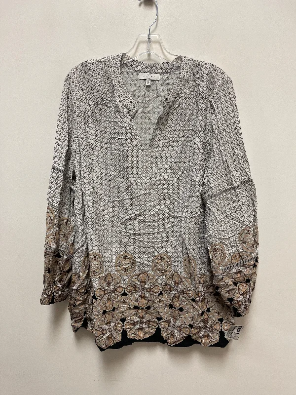 Top Long Sleeve By New Directions In Cream, Size: 1x