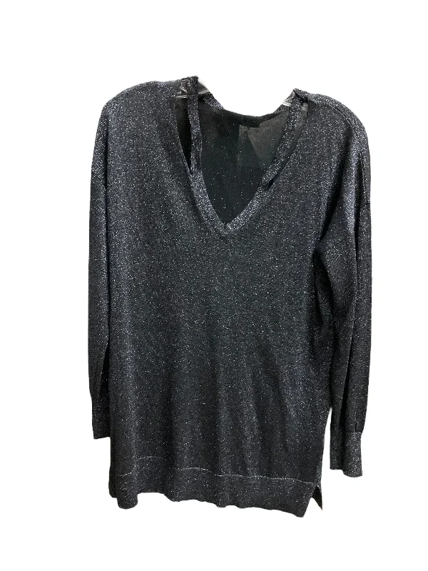 Top Long Sleeve By Top Shop In Black & Silver, Size: 6