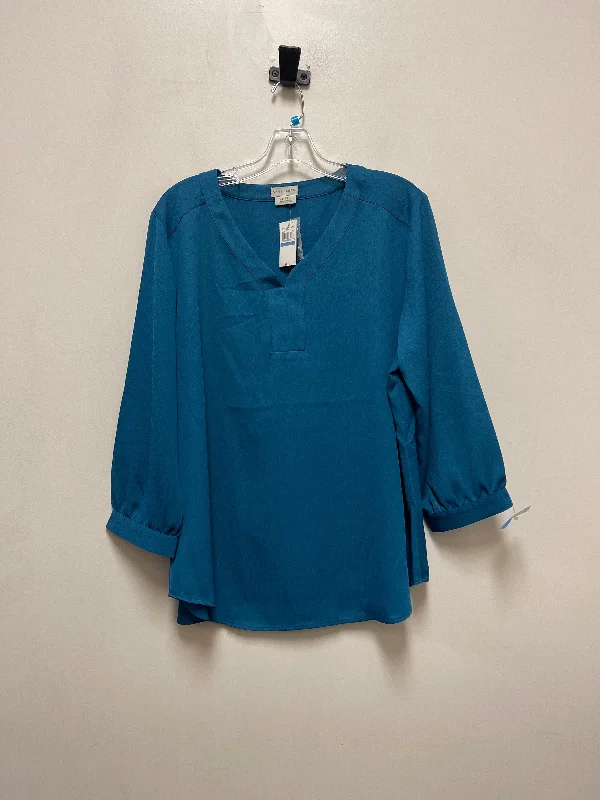 Top Long Sleeve By Van Heusen In Blue, Size: Xl