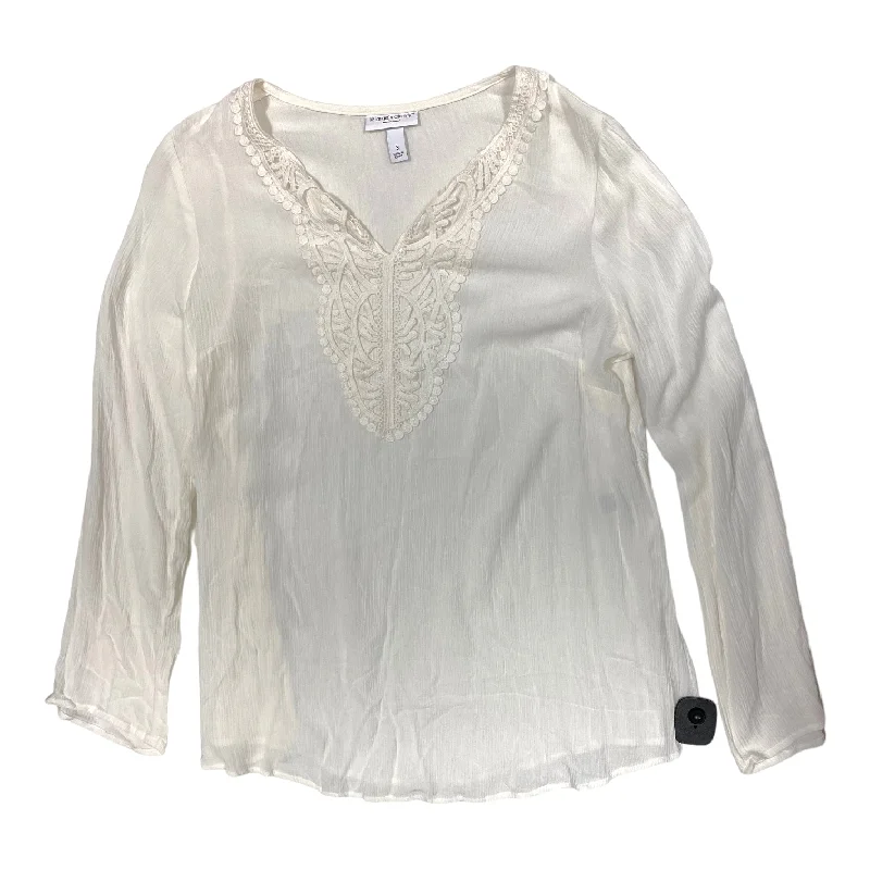 White Top Long Sleeve Liz Lange Maternity, Size S