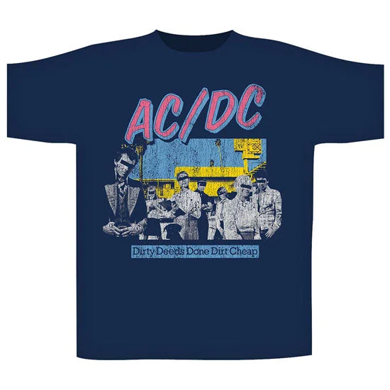 T-Shirt - AC/DC - Dirty Deeds Done Dirt Cheap - Navy Blue