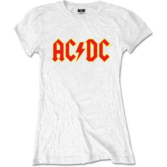 T-Shirt - AC/DC - Red Logo - White - Lady