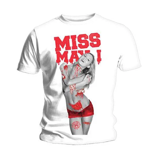 CLEARANCE - T-Shirt - Miss May I - Gore Girl - White