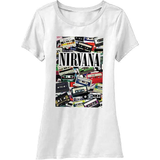 T-Shirt - Nirvana / KC - Cassettes - White - Lady