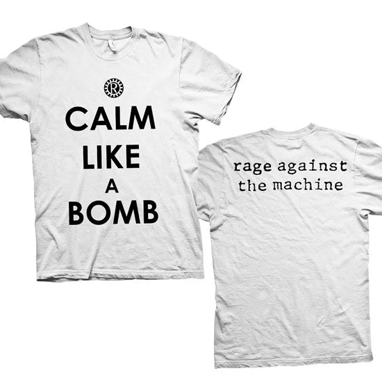 T-Shirt - Rage Against The Machine - Calm Like A Bomb With Back Print - White