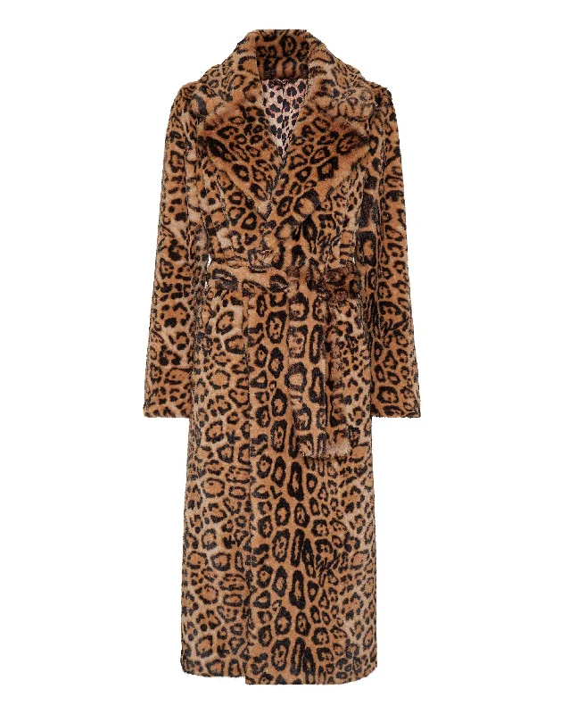 Eco Mink Coat Long Leopard