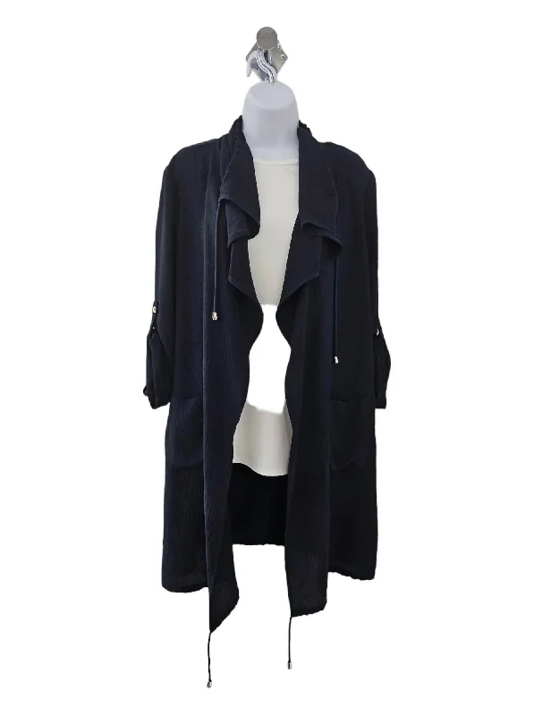 Gauze Boxy Jacket In Midnight Blue