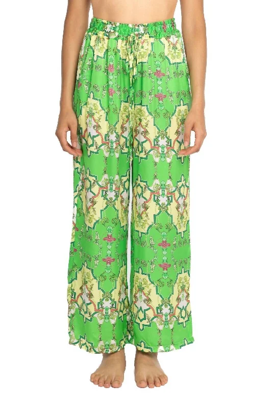 Bold Rayon Pull-On Pant In Royal Green