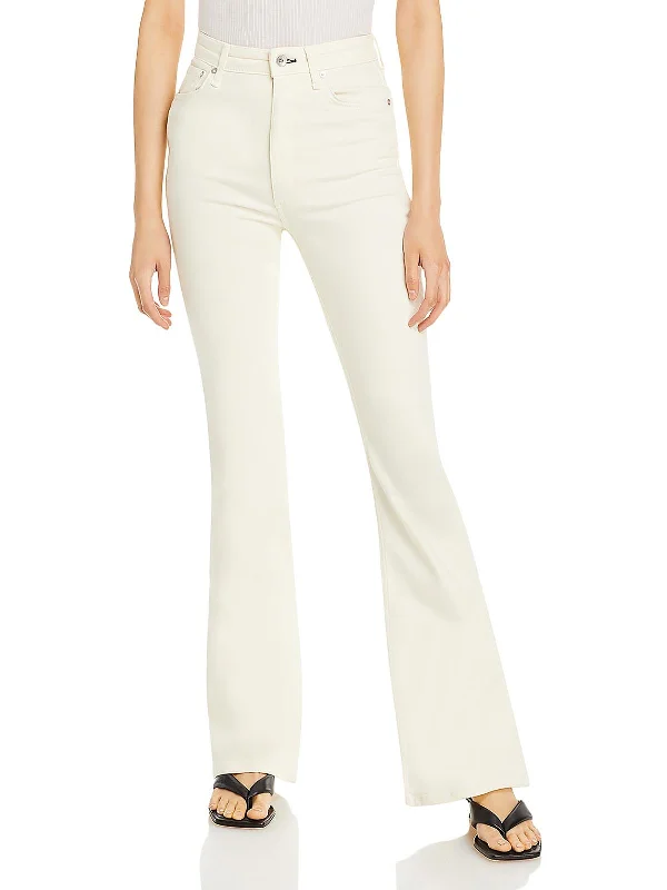 Casey Womens High Rise Colored Flare Jeans