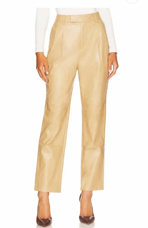 Jo Faux Leather Pant In Cafe