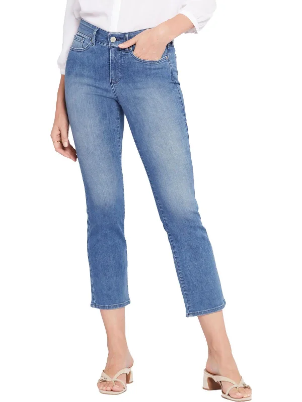 Marilyn Womens Mid-Rise Ankle Straight Leg Jeans