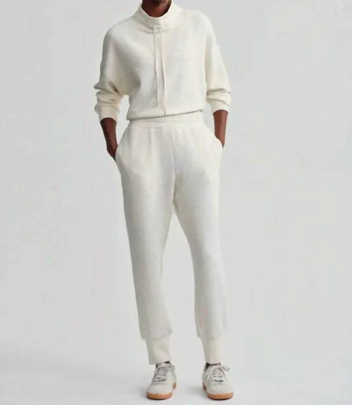 The Slim Cuff Pant 25 In Ivory Marl Fleck