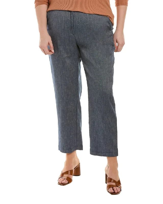 Voyage by Marina Rinaldi Plus Rapper Linen-Blend Trouser